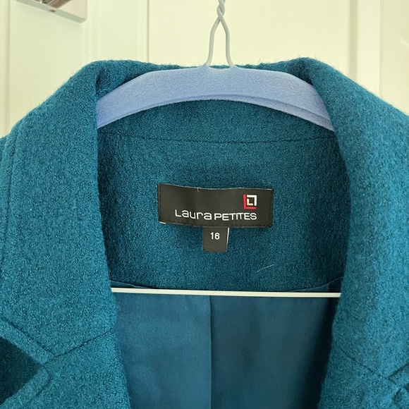 Laura Petites teal wool jacket, EUC - Picture 4 of 7